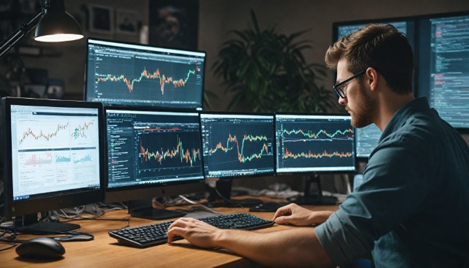 A close-up of a person analyzing website performance metrics on a computer screen, emphasizing the importance of Magento optimization.