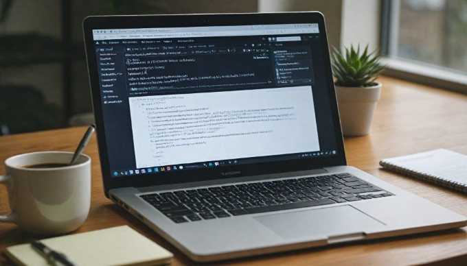 A close-up of a computer screen displaying API documentation with a person typing notes on a notepad, highlighting the importance of detailed documentation.