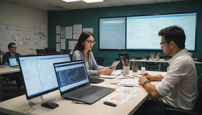 A close-up of a computer screen displaying a database schema in a collaborative workspace.