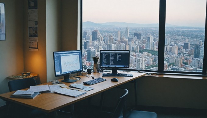 A developer analyzing cross-platform performance metrics on a computer screen.