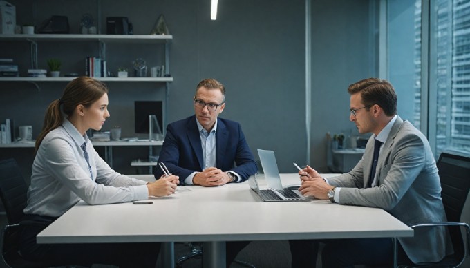 A professional setting showing two colleagues discussing strategies to reduce cart abandonment.