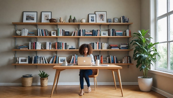 A professional designer customizing a Magento theme on a computer in a modern office setting.