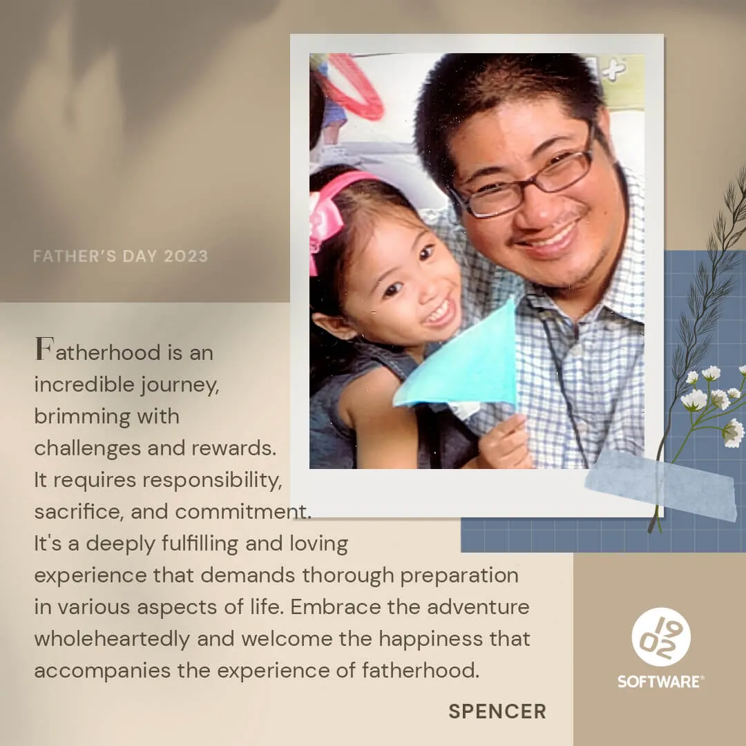 Father's Day 2023 message about fatherhood's challenges and rewards with a photo of a father and child holding a blue paper sailboat