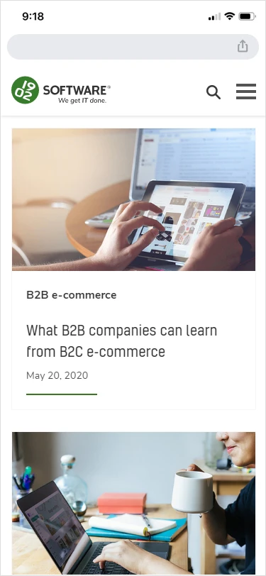 Mobile phone screenshot of the same blog page, with the two-column layout transformed into a single column